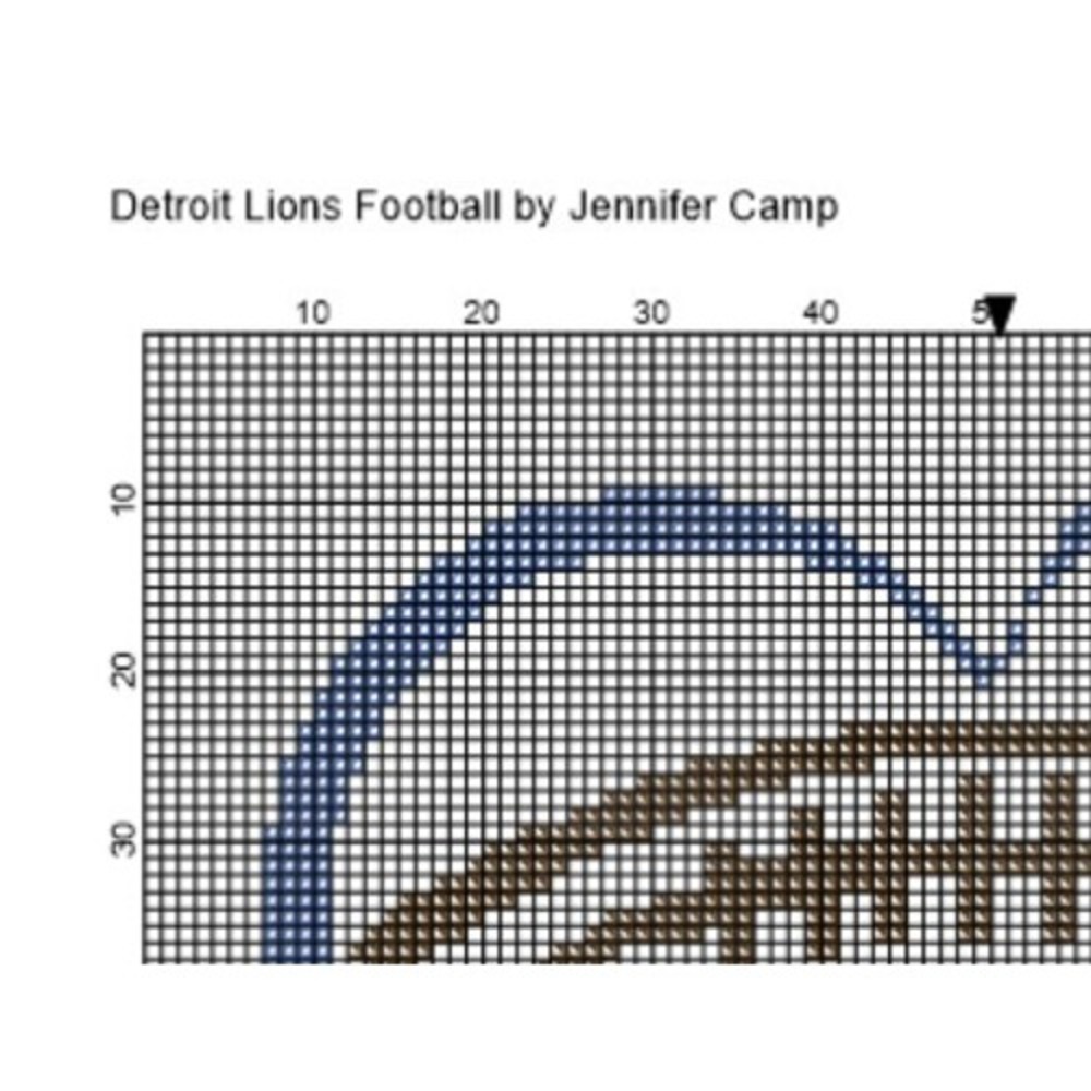 Detroit Lions Football Counted Cross Stitch Pattern Chart‎ - Picture 5 of 6